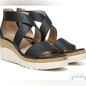 Brand New! Black Soul Naturalizer Goodtimes Platform Wedge Sandal in 7.5W